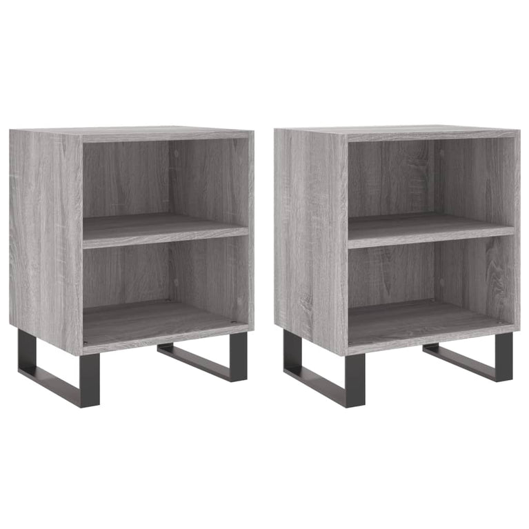Nachtkastjes 2 st 40x30x50 cm bewerkt hout grijs sonoma eiken MeubelReus