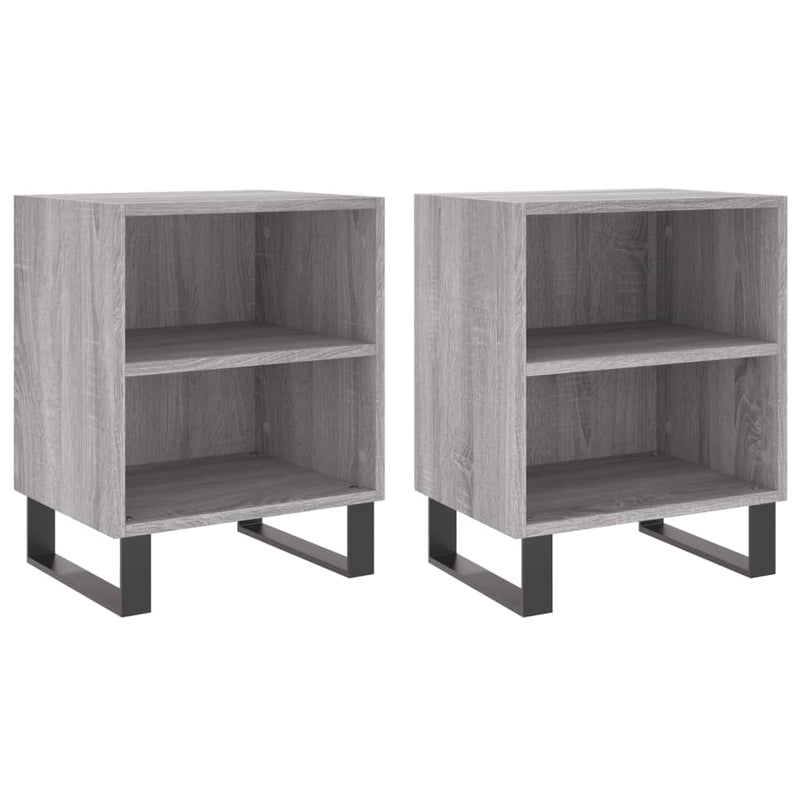 Nachtkastjes 2 st 40x30x50 cm bewerkt hout grijs sonoma eiken MeubelReus
