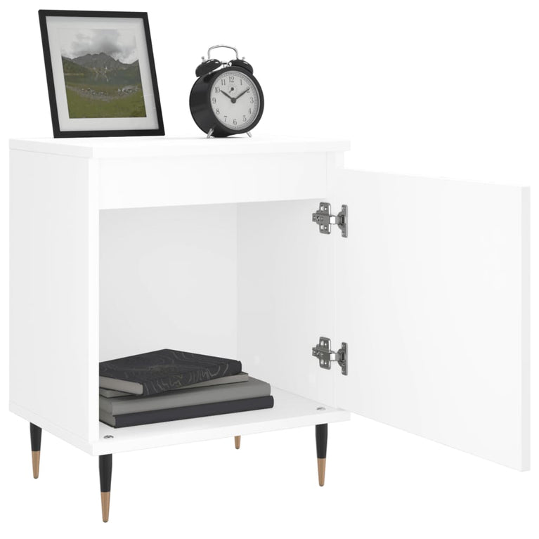 Nachtkastjes 2 st 40x30x50 cm bewerkt hout wit MeubelReus