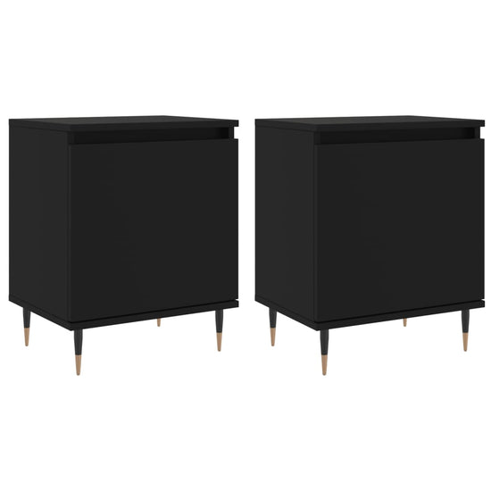 Nachtkastjes 2 st 40x30x50 cm bewerkt hout zwart MeubelReus