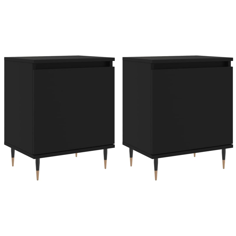 Nachtkastjes 2 st 40x30x50 cm bewerkt hout zwart MeubelReus