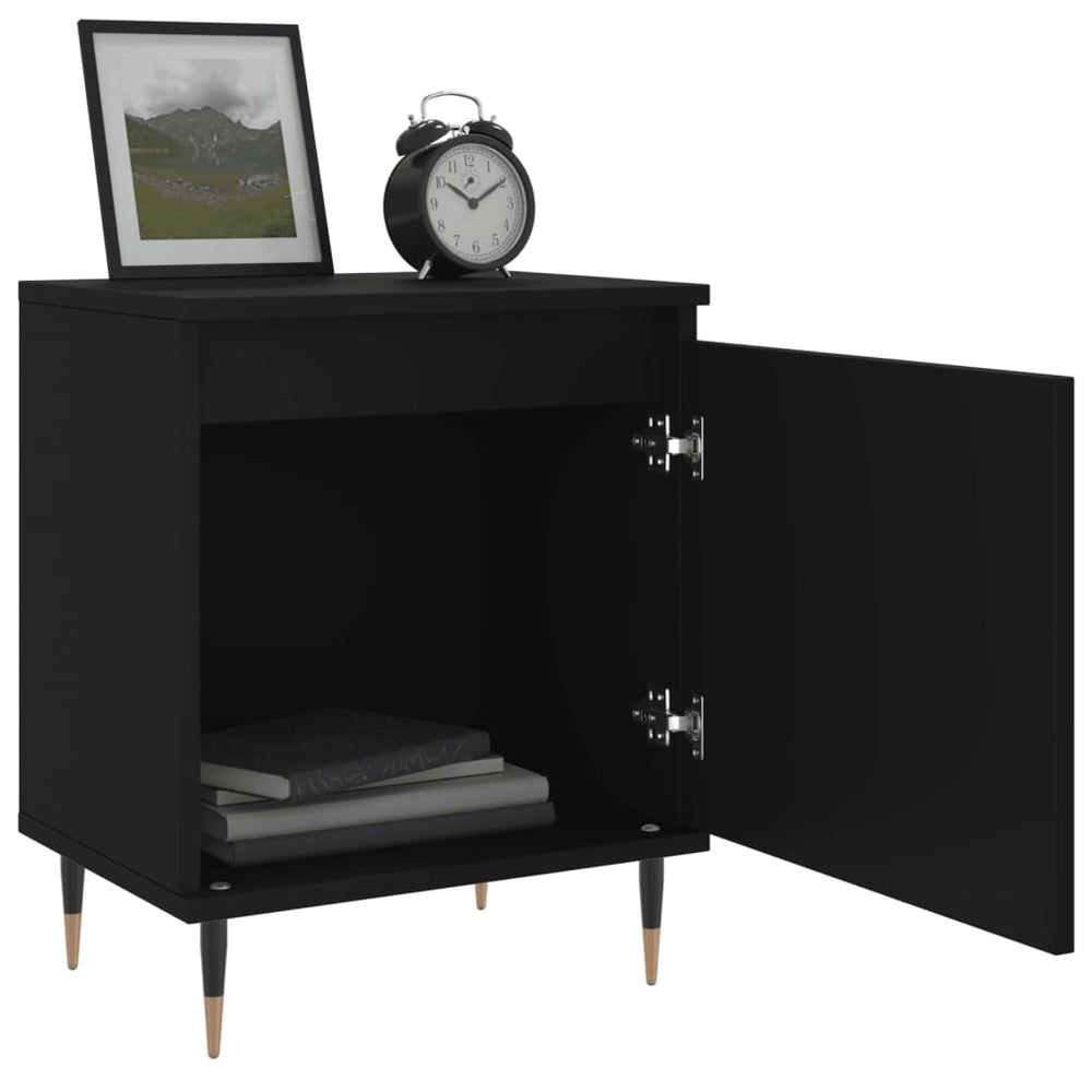 Nachtkastjes 2 st 40x30x50 cm bewerkt hout zwart MeubelReus