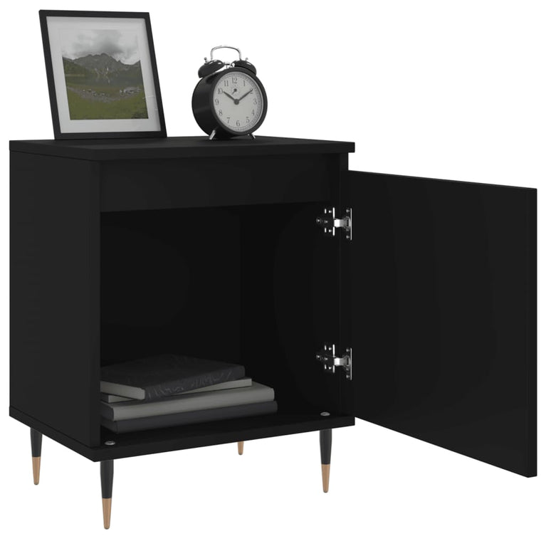 Nachtkastjes 2 st 40x30x50 cm bewerkt hout zwart MeubelReus