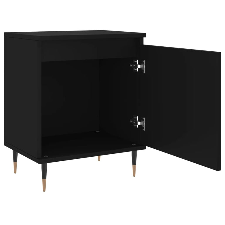 Nachtkastjes 2 st 40x30x50 cm bewerkt hout zwart MeubelReus