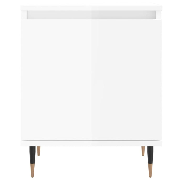 Nachtkastje 40x30x50 cm bewerkt hout hoogglans wit MeubelReus