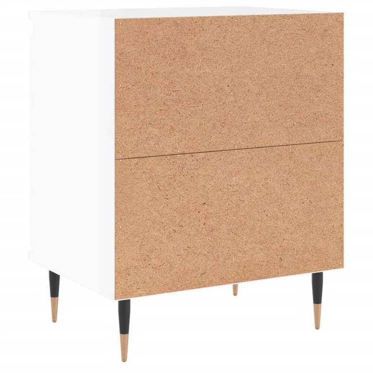 Nachtkastje 40x30x50 cm bewerkt hout hoogglans wit MeubelReus