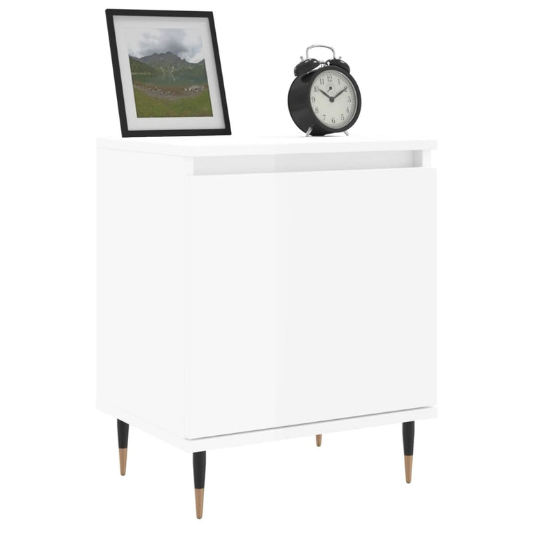Nachtkastjes 2 st 40x30x50 cm bewerkt hout hoogglans wit MeubelReus