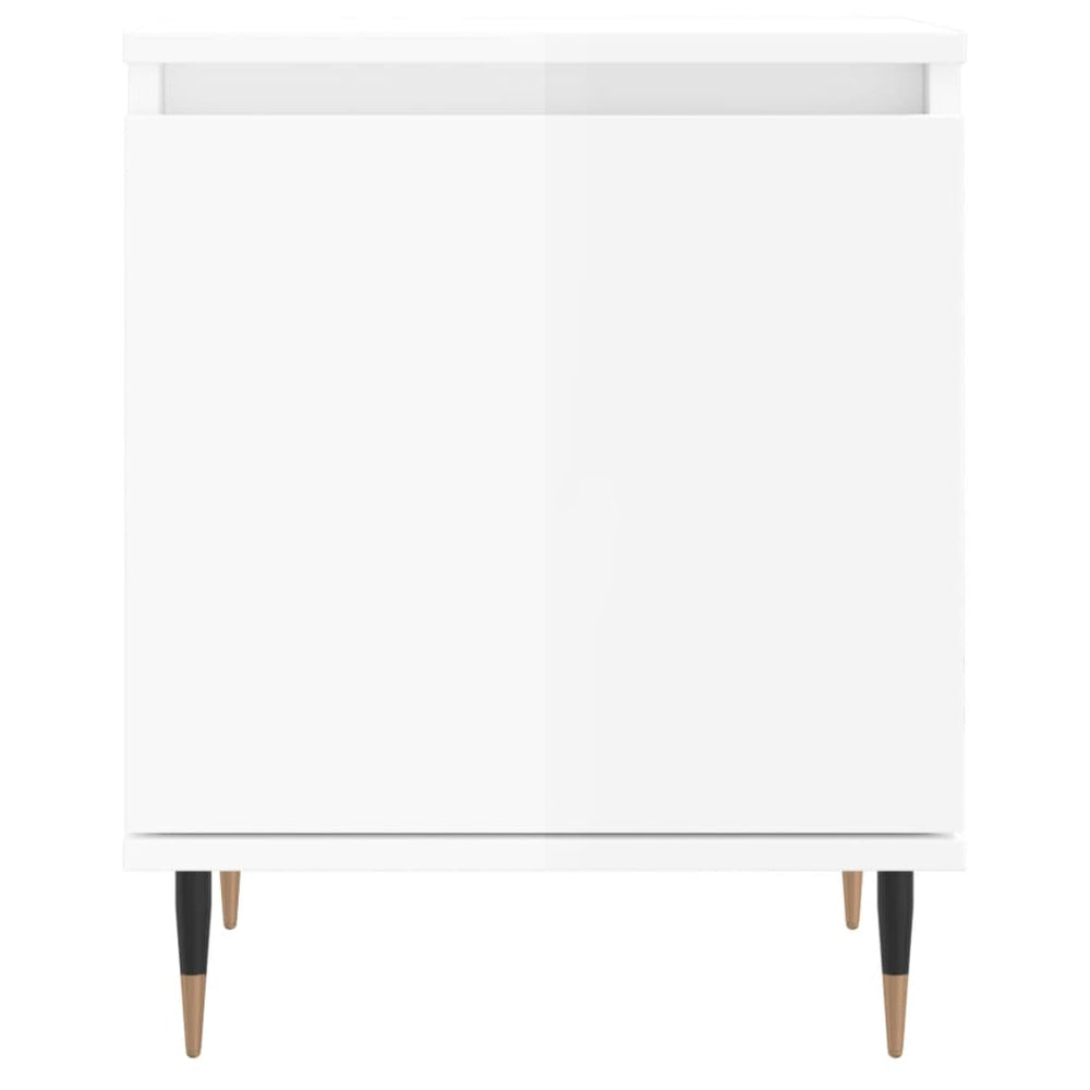 Nachtkastjes 2 st 40x30x50 cm bewerkt hout hoogglans wit MeubelReus