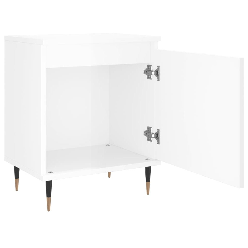 Nachtkastjes 2 st 40x30x50 cm bewerkt hout hoogglans wit MeubelReus