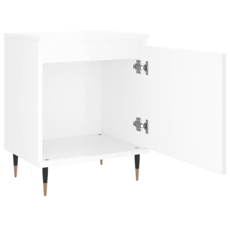 Nachtkastjes 2 st 40x30x50 cm bewerkt hout hoogglans wit MeubelReus