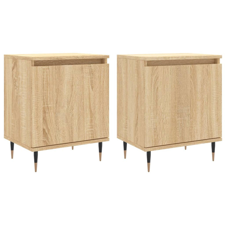 Nachtkastjes 2 st 40x30x50 cm bewerkt hout sonoma eikenkleurig MeubelReus