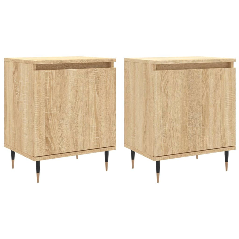 Nachtkastjes 2 st 40x30x50 cm bewerkt hout sonoma eikenkleurig MeubelReus