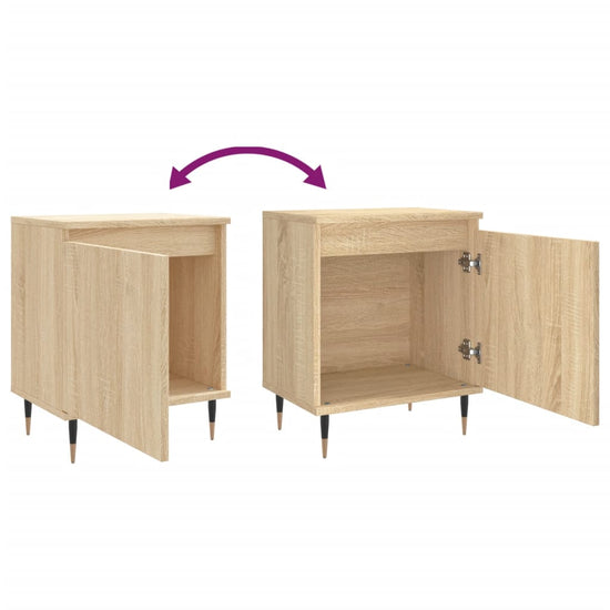 Nachtkastjes 2 st 40x30x50 cm bewerkt hout sonoma eikenkleurig MeubelReus