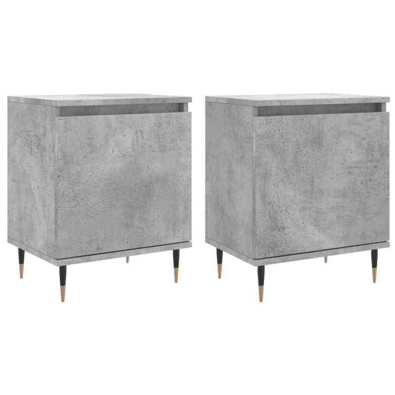 Nachtkastjes 2 st 40x30x50 cm bewerkt hout betongrijs MeubelReus