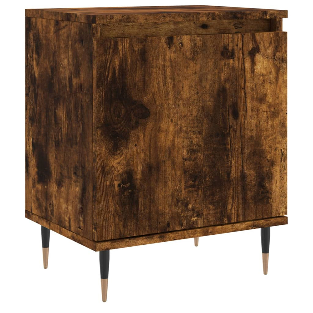 Nachtkastje 40x30x50 cm bewerkt hout gerookt eikenkleurig MeubelReus
