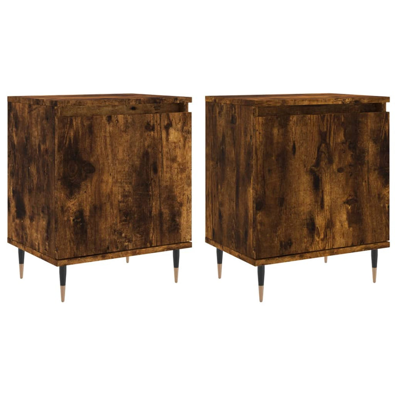 Nachtkastjes 2 st 40x30x50 cm bewerkt hout gerookt eikenkleurig MeubelReus