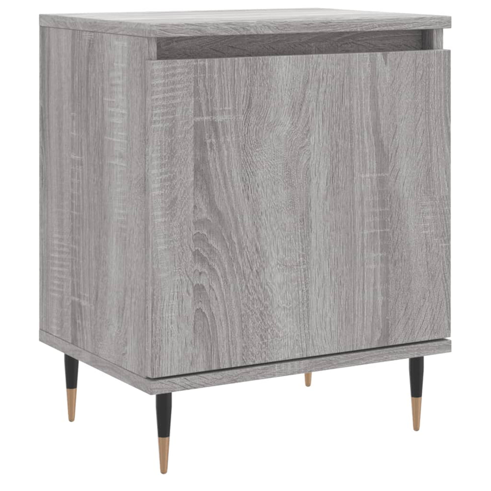 Nachtkastje 40x30x50 cm bewerkt hout grijs sonoma eikenkleurig MeubelReus