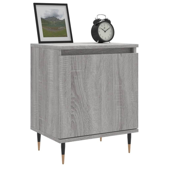 Nachtkastje 40x30x50 cm bewerkt hout grijs sonoma eikenkleurig MeubelReus