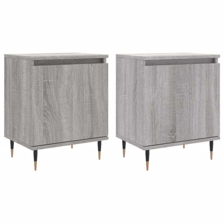 Nachtkastjes 2 st 40x30x50 cm bewerkt hout grijs sonoma eiken MeubelReus