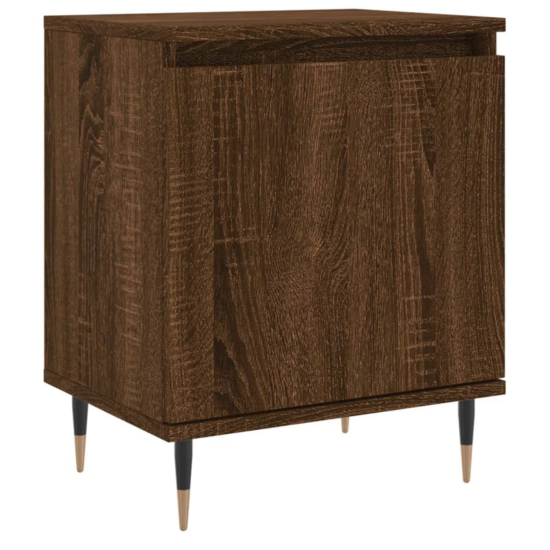 Nachtkastje 40x30x50 cm bewerkt hout bruin eikenkleur MeubelReus