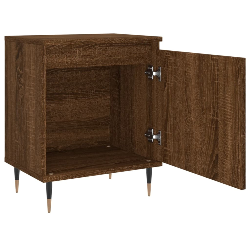 Nachtkastje 40x30x50 cm bewerkt hout bruin eikenkleur MeubelReus