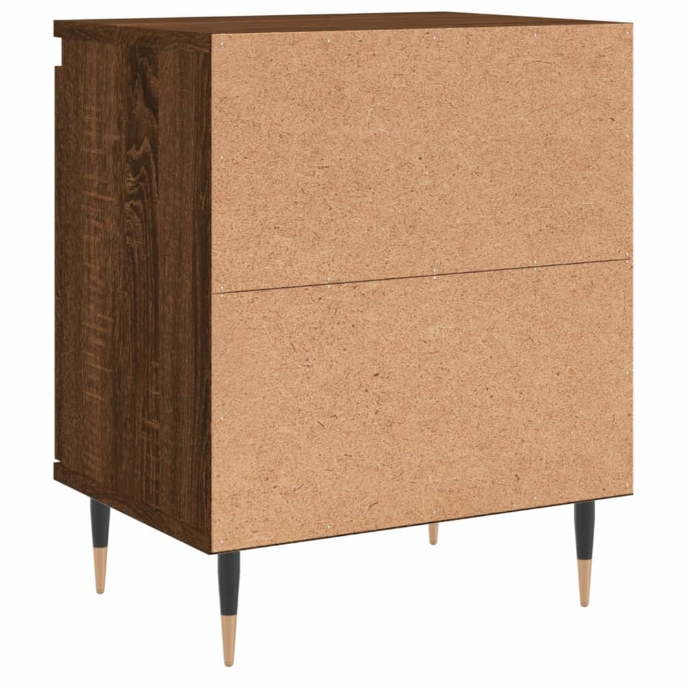 Nachtkastje 40x30x50 cm bewerkt hout bruin eikenkleur MeubelReus