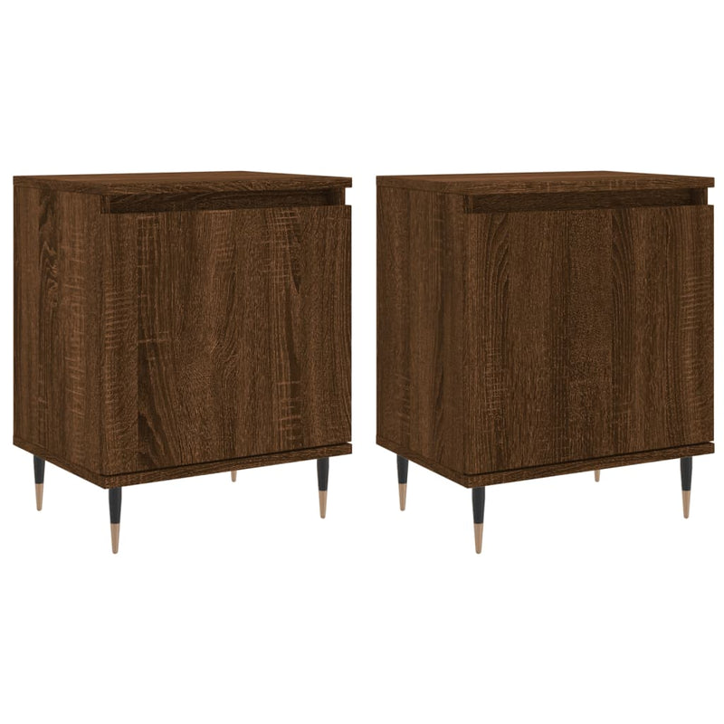 Nachtkastjes 2 st 40x30x50 cm bewerkt hout bruin eikenkleur MeubelReus