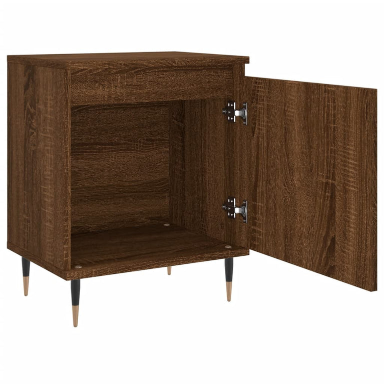 Nachtkastjes 2 st 40x30x50 cm bewerkt hout bruin eikenkleur MeubelReus