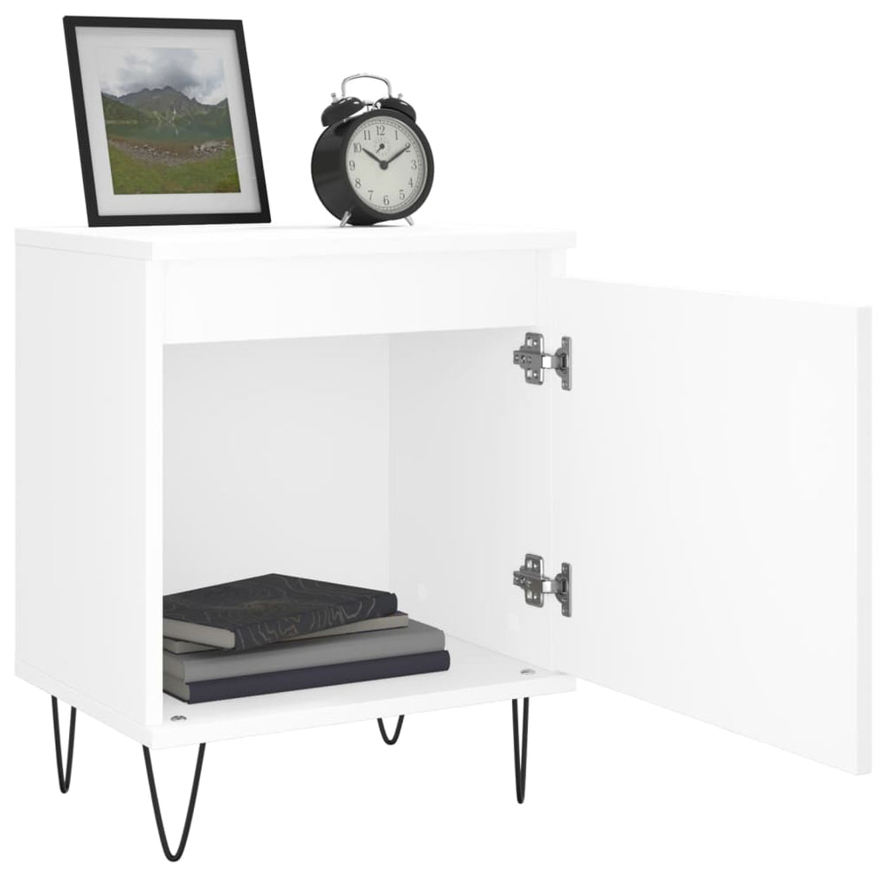 Nachtkastjes 2 st 40x30x50 cm bewerkt hout wit MeubelReus