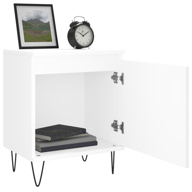 Nachtkastjes 2 st 40x30x50 cm bewerkt hout wit MeubelReus