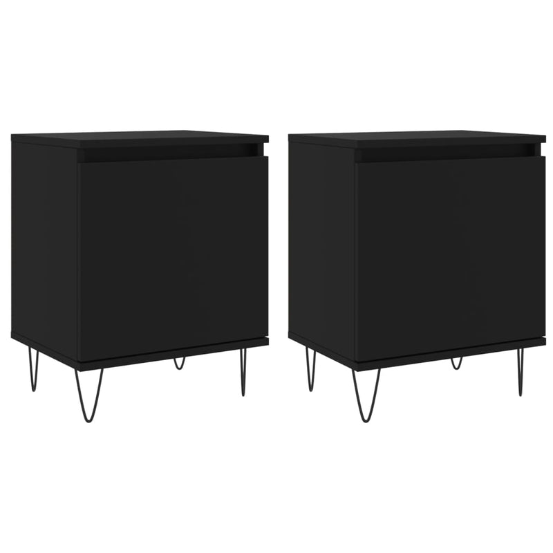 Nachtkastjes 2 st 40x30x50 cm bewerkt hout zwart MeubelReus