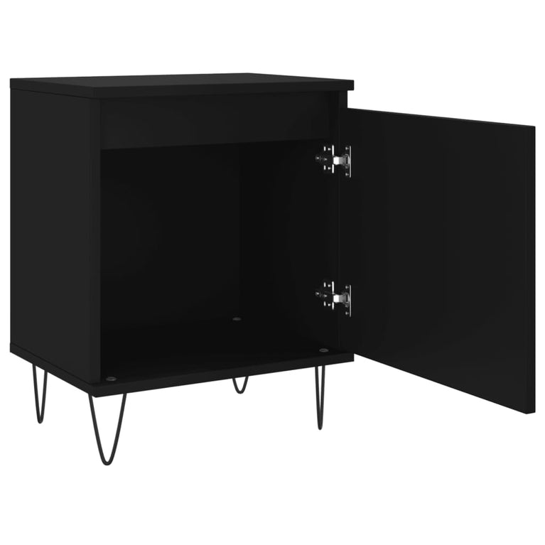 Nachtkastjes 2 st 40x30x50 cm bewerkt hout zwart MeubelReus