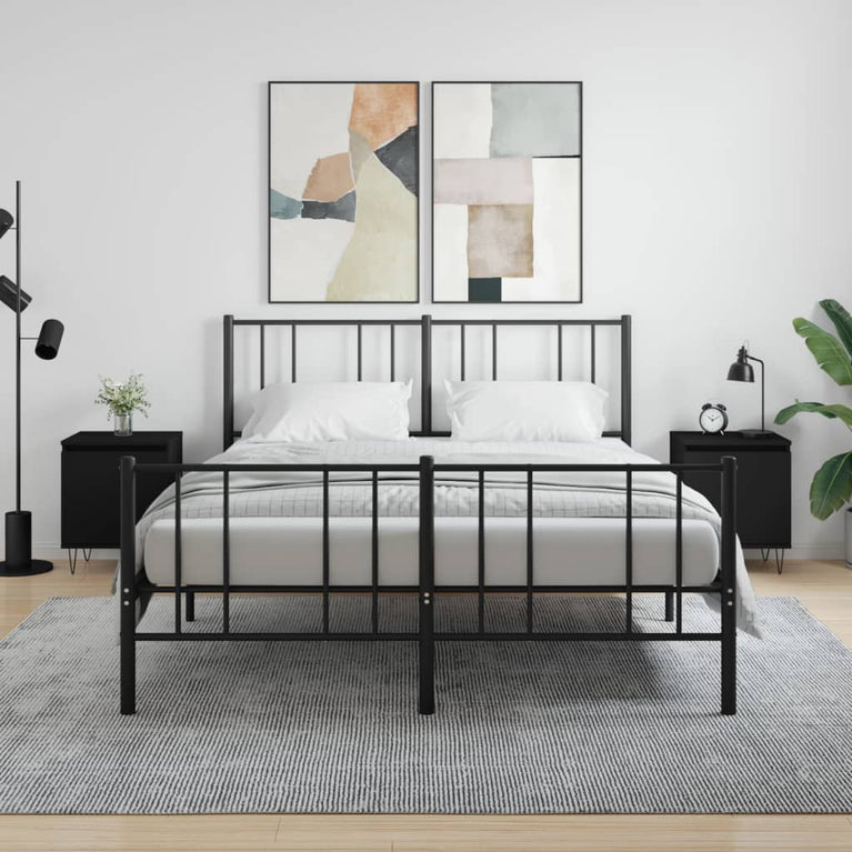 Nachtkastjes 2 st 40x30x50 cm bewerkt hout zwart MeubelReus