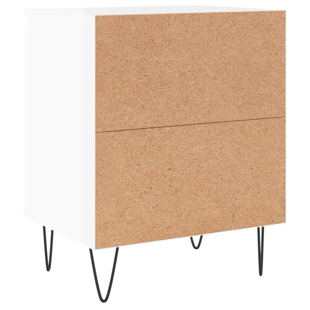 Nachtkastje 40x30x50 cm bewerkt hout hoogglans wit MeubelReus