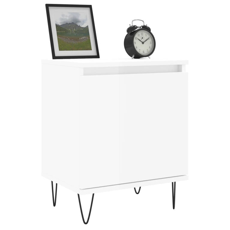 Nachtkastjes 2 st 40x30x50 cm bewerkt hout hoogglans wit MeubelReus