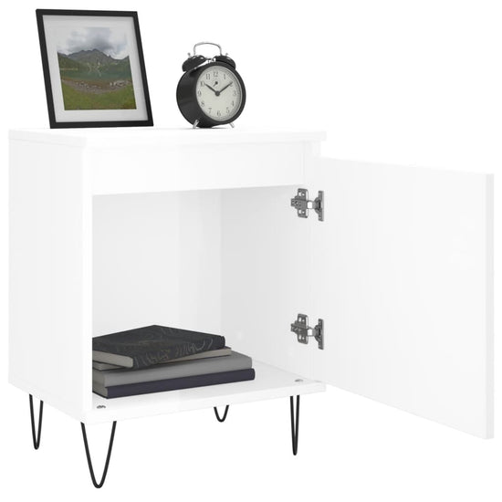 Nachtkastjes 2 st 40x30x50 cm bewerkt hout hoogglans wit MeubelReus