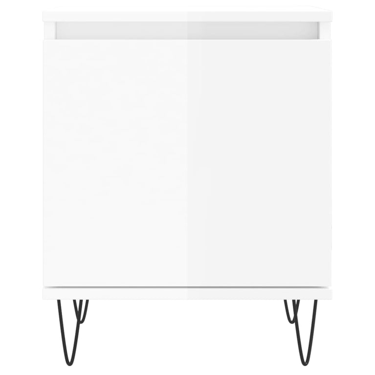 Nachtkastjes 2 st 40x30x50 cm bewerkt hout hoogglans wit MeubelReus