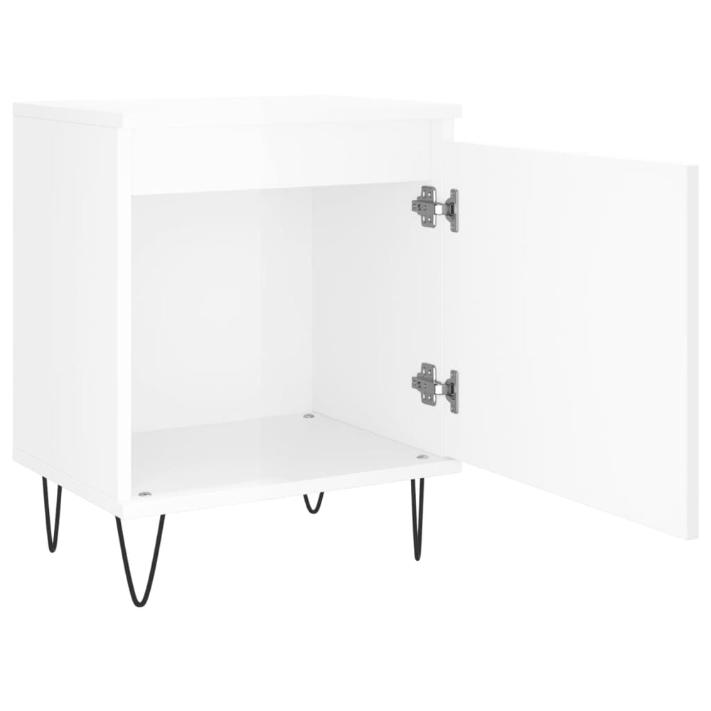 Nachtkastjes 2 st 40x30x50 cm bewerkt hout hoogglans wit MeubelReus