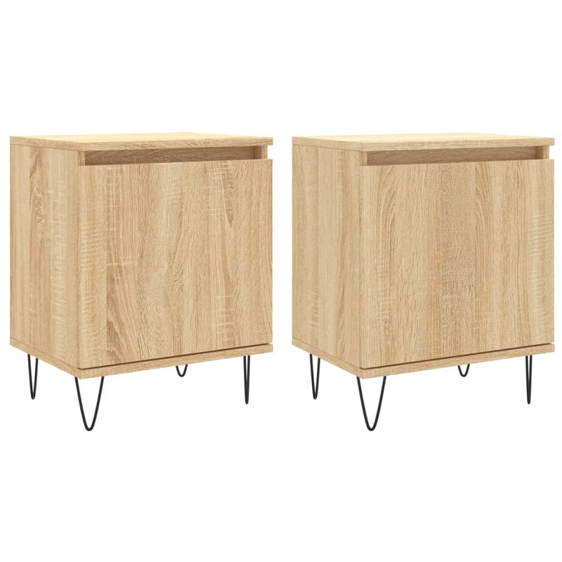 Nachtkastjes 2 st 40x30x50 cm bewerkt hout sonoma eikenkleurig MeubelReus