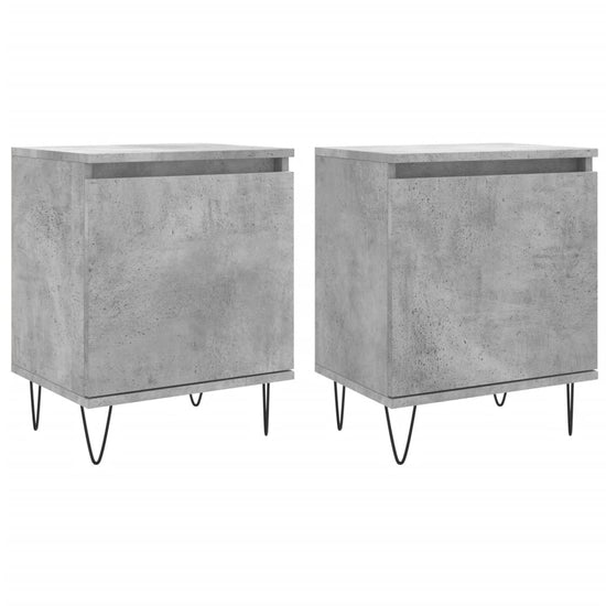 Nachtkastjes 2 st 40x30x50 cm bewerkt hout betongrijs MeubelReus