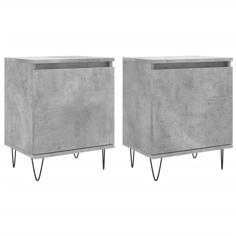 Nachtkastjes 2 st 40x30x50 cm bewerkt hout betongrijs MeubelReus