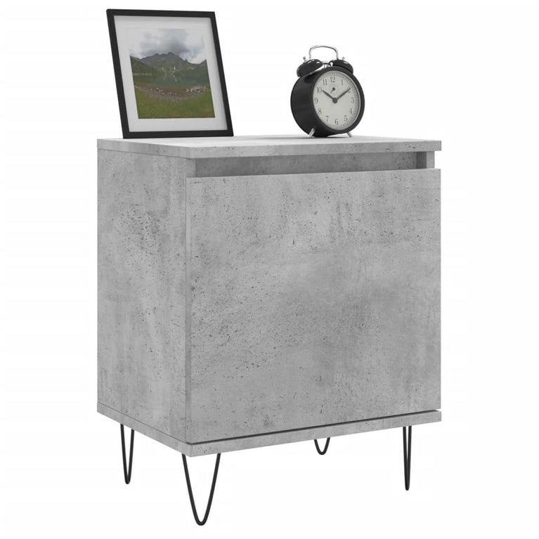 Nachtkastjes 2 st 40x30x50 cm bewerkt hout betongrijs MeubelReus