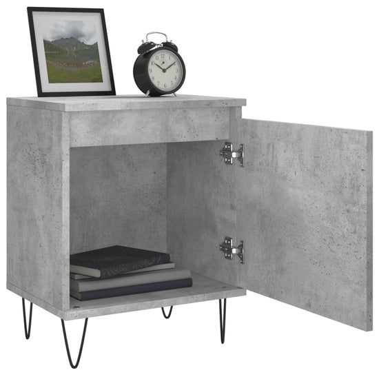 Nachtkastjes 2 st 40x30x50 cm bewerkt hout betongrijs MeubelReus