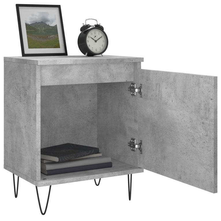 Nachtkastjes 2 st 40x30x50 cm bewerkt hout betongrijs MeubelReus