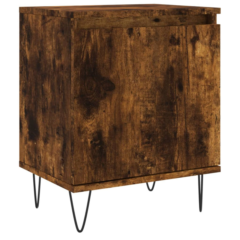 Nachtkastje 40x30x50 cm bewerkt hout gerookt eikenkleurig MeubelReus