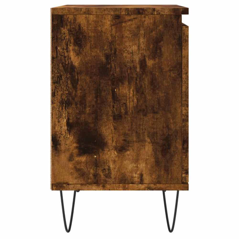 Nachtkastje 40x30x50 cm bewerkt hout gerookt eikenkleurig MeubelReus