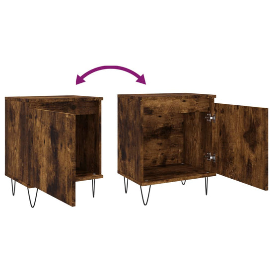 Nachtkastjes 2 st 40x30x50 cm bewerkt hout gerookt eikenkleurig MeubelReus