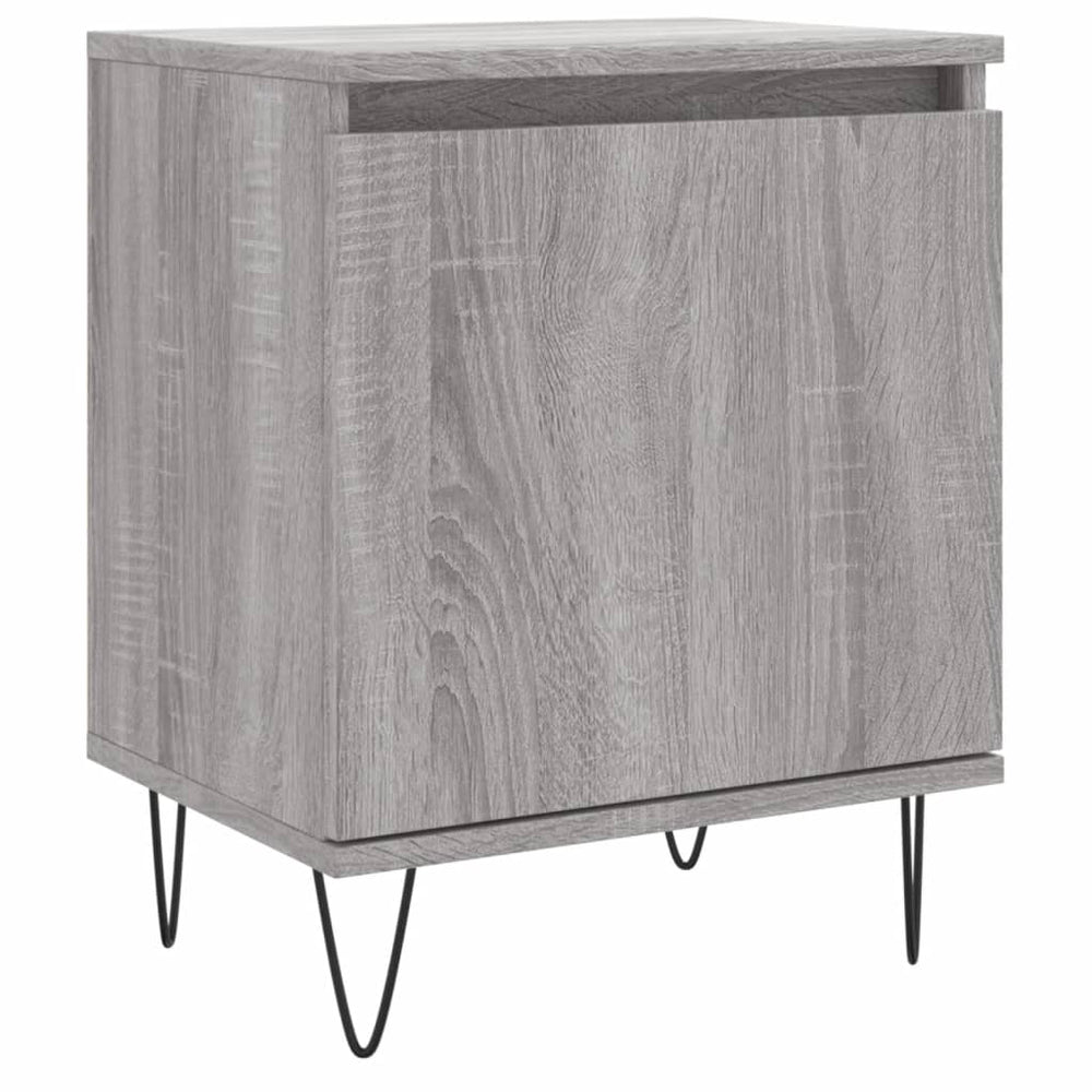 Nachtkastje 40x30x50 cm bewerkt hout grijs sonoma eikenkleurig MeubelReus