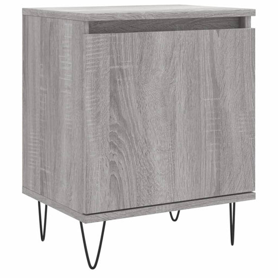 Nachtkastje 40x30x50 cm bewerkt hout grijs sonoma eikenkleurig MeubelReus