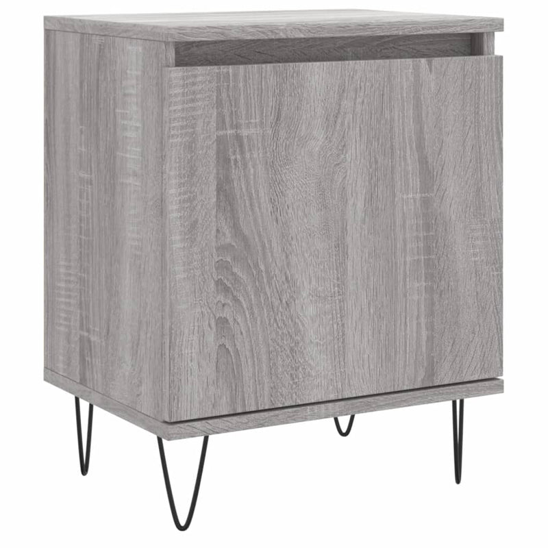 Nachtkastje 40x30x50 cm bewerkt hout grijs sonoma eikenkleurig MeubelReus